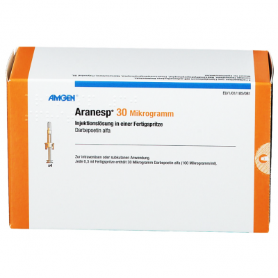 Aranesp 30 mcg ( Darbepoetin Alfa ) 4 Pre-Filled Syringes